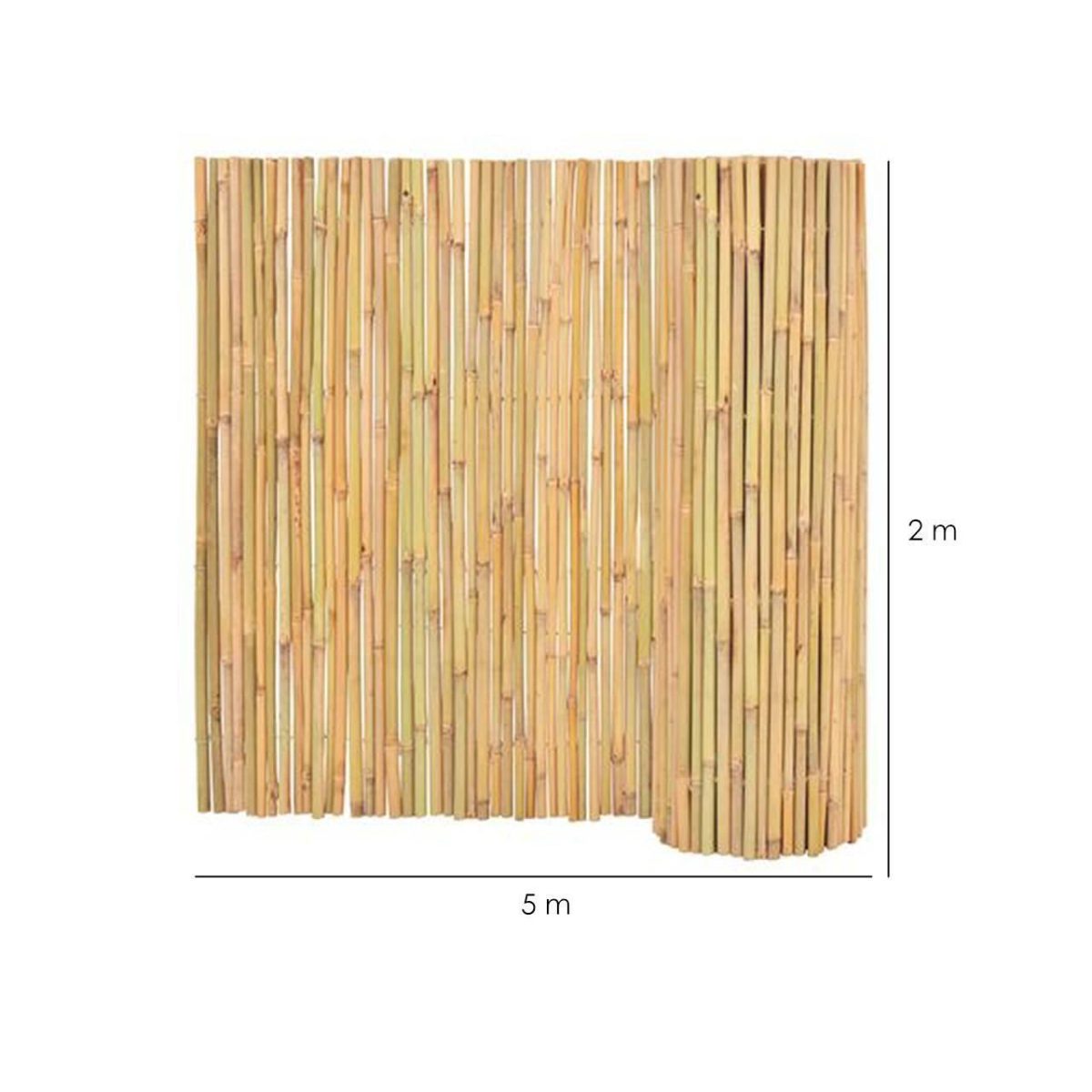 Gard/Paravan Din Bambus Natural, 5X2 M, Sarma Zincata