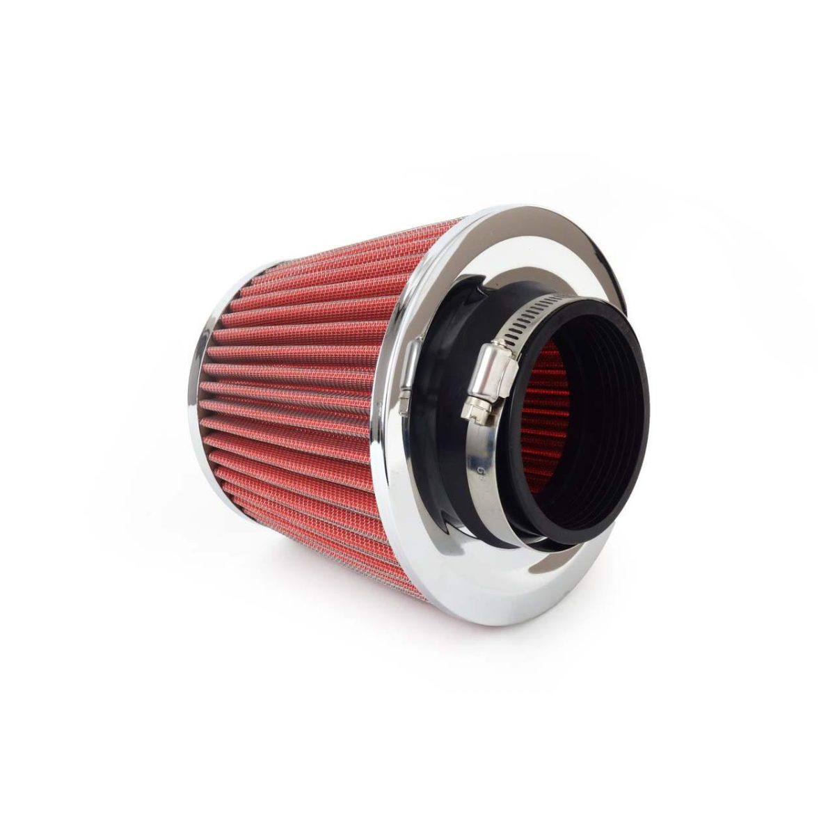 Filtru De Aer Conic Rosu + Chrome Cu 3 Adaptoare