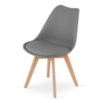 Set 4 scaune bucatarie/living, Artool, Mark, PP, lemn, grafit, 49x43x82 cm
