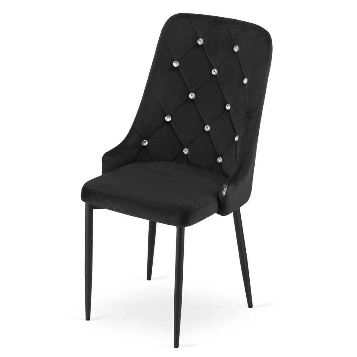 Scaun Bucatarie/Living, Artool, Amore, Catifea, Metal, Negru, 48X56X93 Cm
