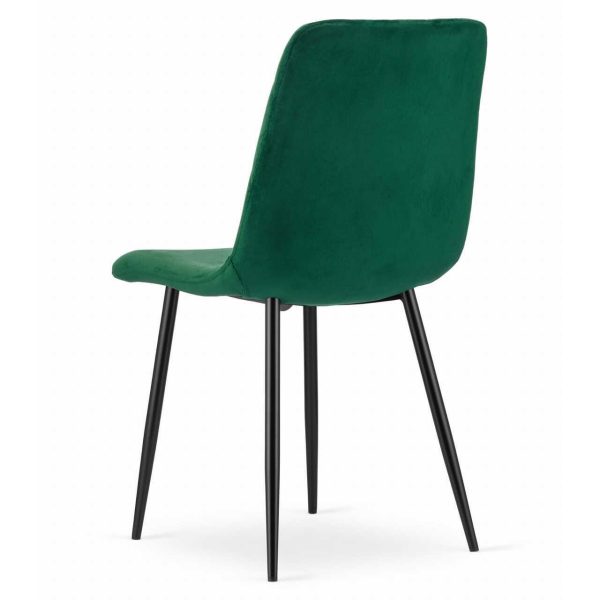 Scaun bucatarie/living, Artool, Turin, catifea, metal, verde si negru, 44.5x53x88.5 cm
