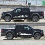 Set 2 stickere autoadezive pentru vehicule Off Road, model "Forest & Mountains", dimensiune 100 x 20 cm, culoare Alba - imagine 2