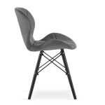 Scaun stil scandinav, Artool, Lago Velvet, catifea, lemn, gri si negru, 47x52x73.5 cm