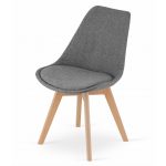 Scaun bucatarie/living, Artool, Nori, stofa, lemn, gri, 48.5x54x84 cm