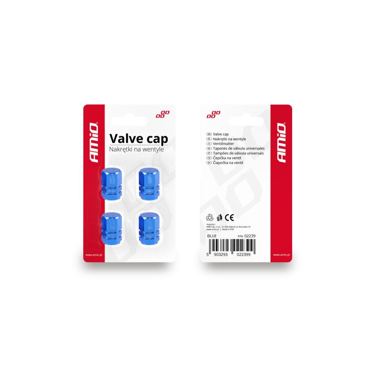 Set Capacele Auto Pentru Ventil Hexagon Albastru 4 Buc