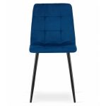 Set 4 scaune bucatarie/living, Kara, catifea, metal, bleumarin si negru, 44.5x50.5x87 cm - imagine 12