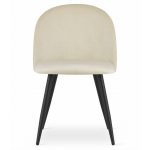 Set 4 scaune bucatarie/living, Artool, Bello, catifea, metal, bej, 46×42.5×76.5 cm