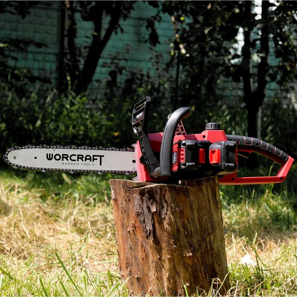 Drujba electrica cu 2x acumulatori 4 Ah, 20 V Li-ion, 35 cm, incarcator, Worcraft