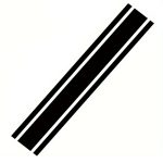 Sticker autoadeziv Tuning, model "Triple Stripes", dimensiune 125 x 22 cm, culoare Rosie - imagine 2