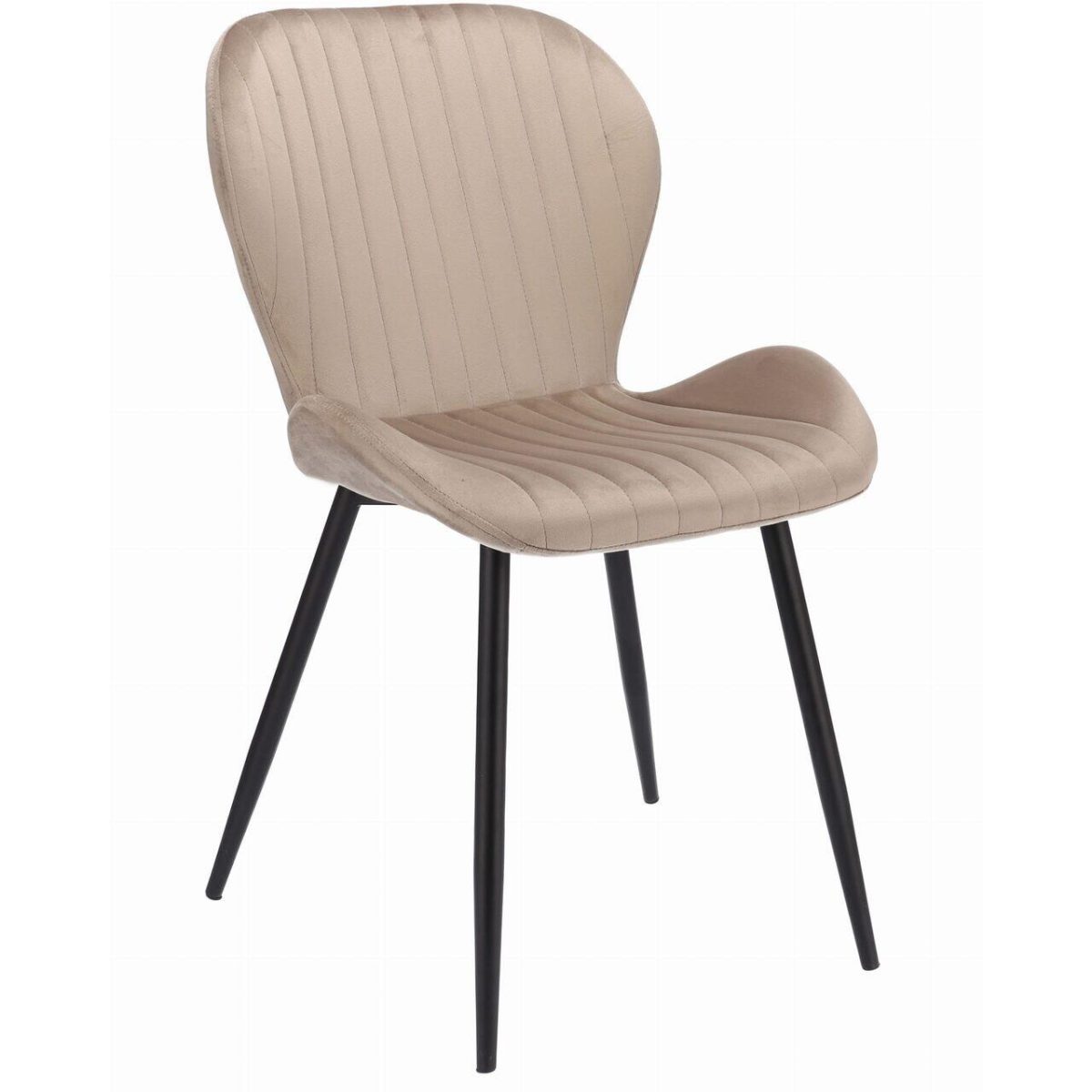 Set 4 Scaune Bucatarie/Living, Jumi, Veira, Catifea, Metal, Bej, 52X56X85 Cm