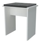 Masa de toaleta/machiaj + Taburet, alba, cu oglinda si LED-uri, Irina, 94x43x141 cm - imagine 5