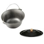 Set ceaun fonta cu capac emailat