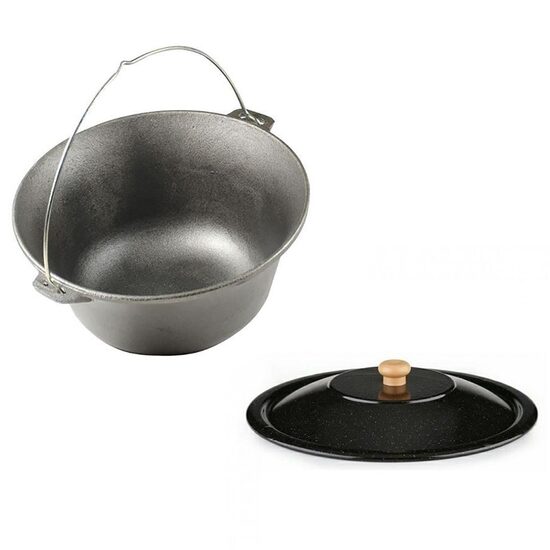 Set ceaun fonta cu capac emailat