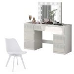 Set masa de toaleta/machiaj Vanessa + scaun Mark