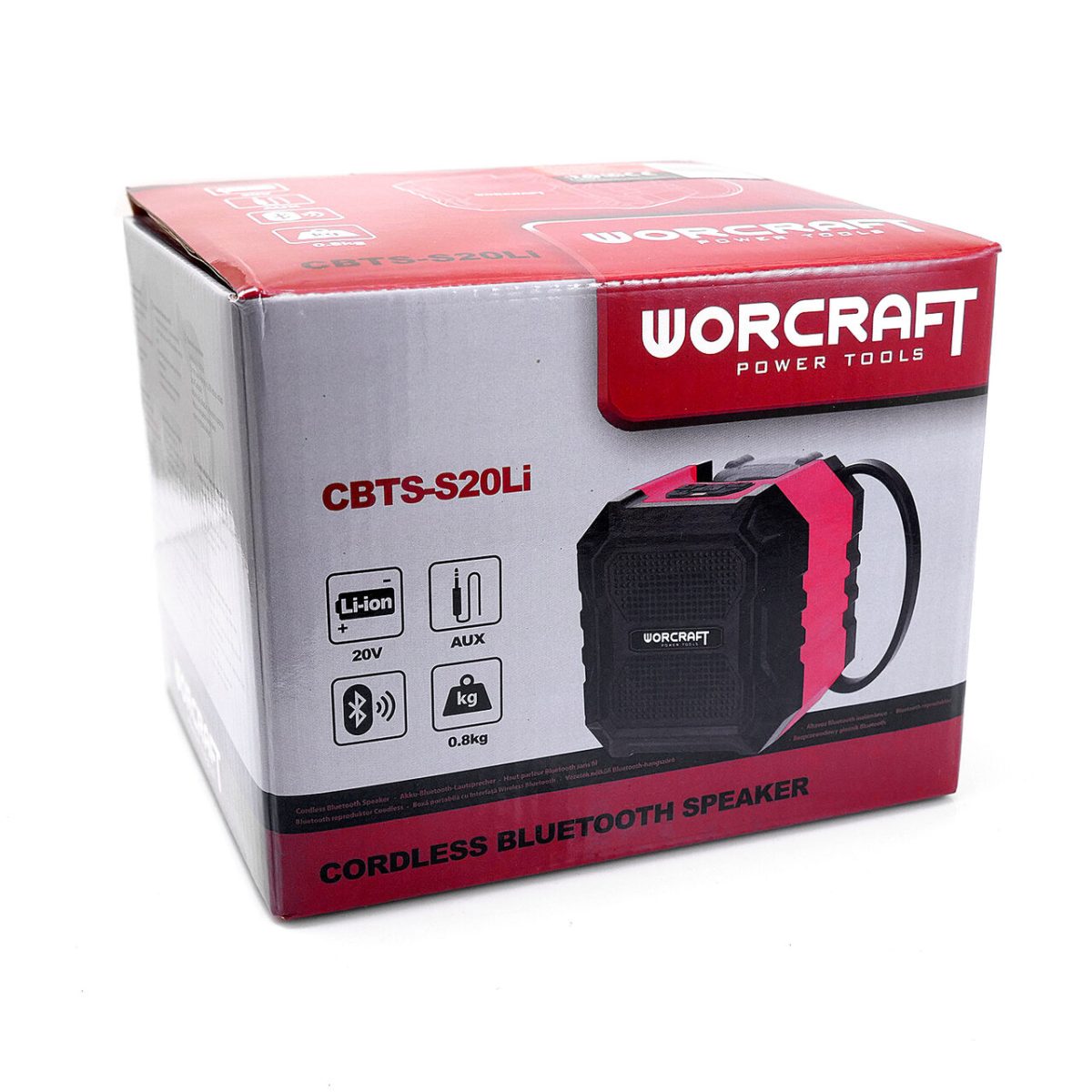 Boxa Portabila, Bluetooth, 15 W, 20V Li-Ion (Acumulator Neinclus), 15X16X18 Cm, Worcraft