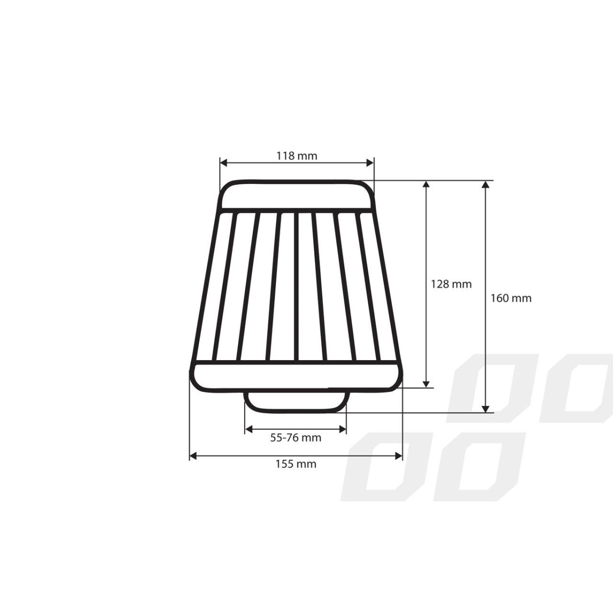 Filtru De Aer Conic Rosu + Chrome Cu 3 Adaptoare