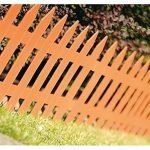 Gard de gradina decorativ, din plastic, maro deschis, set 7 buc, 3.2 m x 35 cm