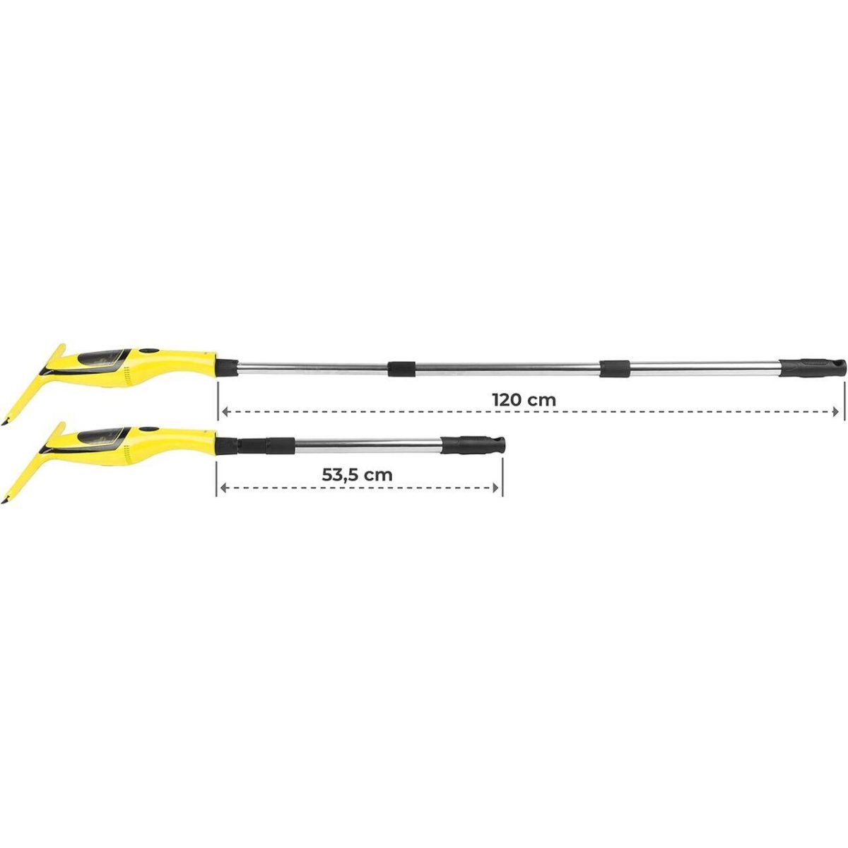 Aspirator De Geamuri Si Oglinzi, Electric, Maner Telescopic 65 Cm, Stergator/Curatator Fara Fir Cu Acumulator 200 Mah, 280 Ml, Laveta Microfibra