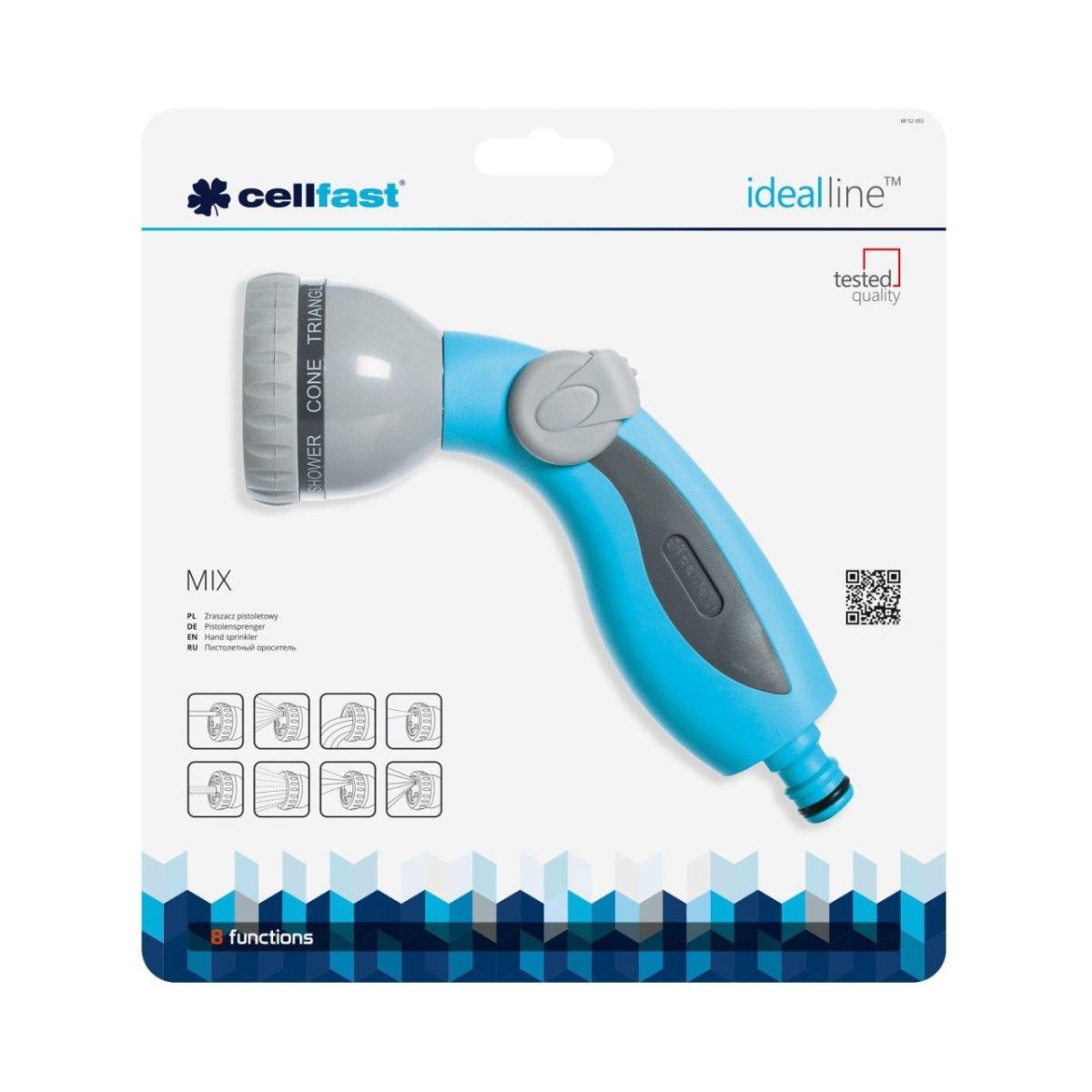 Pistol Stropit Gradina, Tip Dus, 8 Moduri, Mix Ideal, Cellfast
