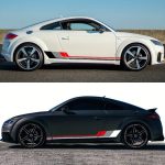 Set 2 stickere autoadezive Tuning, model "Racing Stripes V2", dimensiune 180 x 16,5 cm, culoare Negru + Gri + Rosu - imagine 4