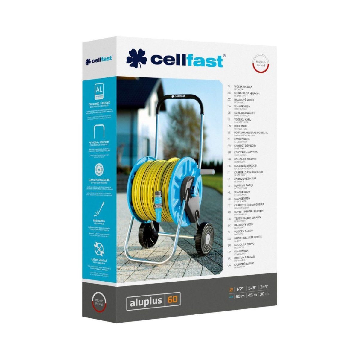 Carucior Pentru Furtun Gradina, 1/2&Quot;-60 M, 3/4&Quot;-30 M, Cellfast