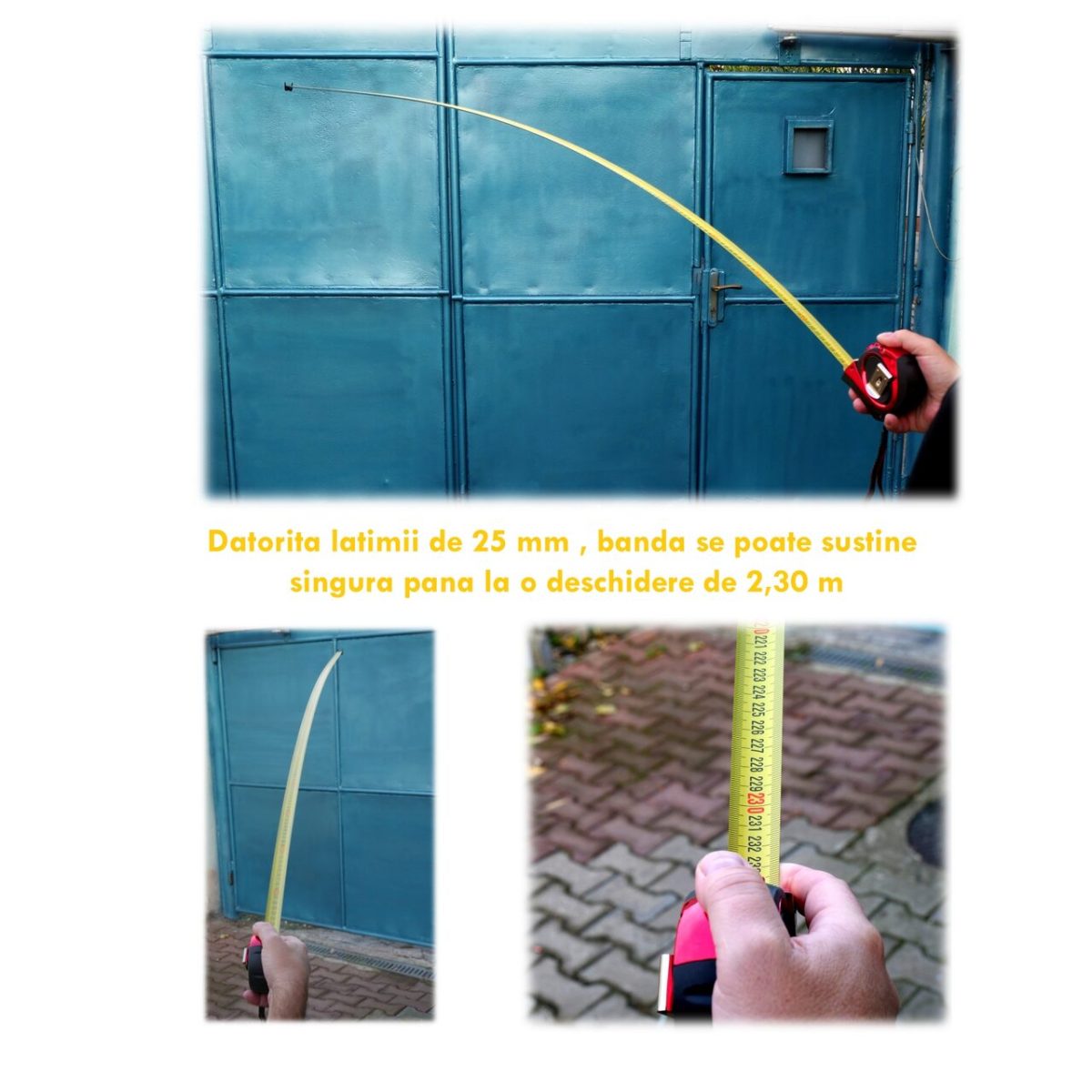 Ruleta Magnetica Cu Marcaj Pe Ambele Parti Si Autoblocare - Latime Banda 25Mm
