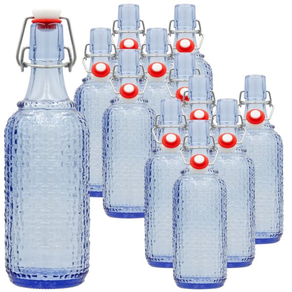 Set 12 sticle culoare Albastru Transparent, volum 0,5l