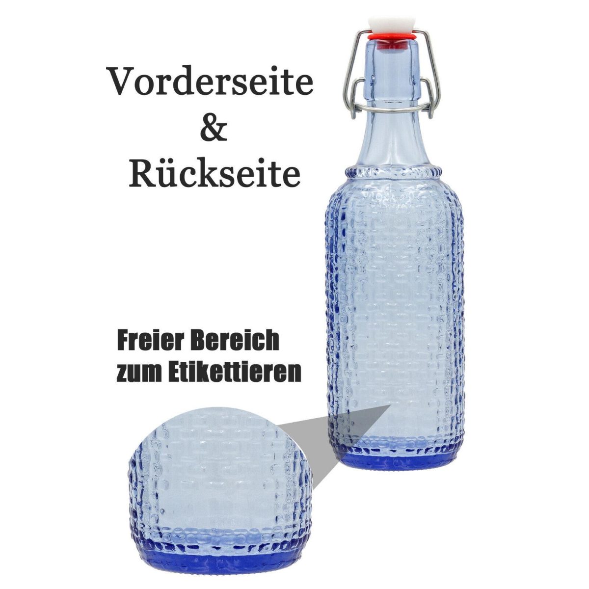 Set 12 Sticle Culoare Albastru Transparent, Volum 0,5L - Imagine 3