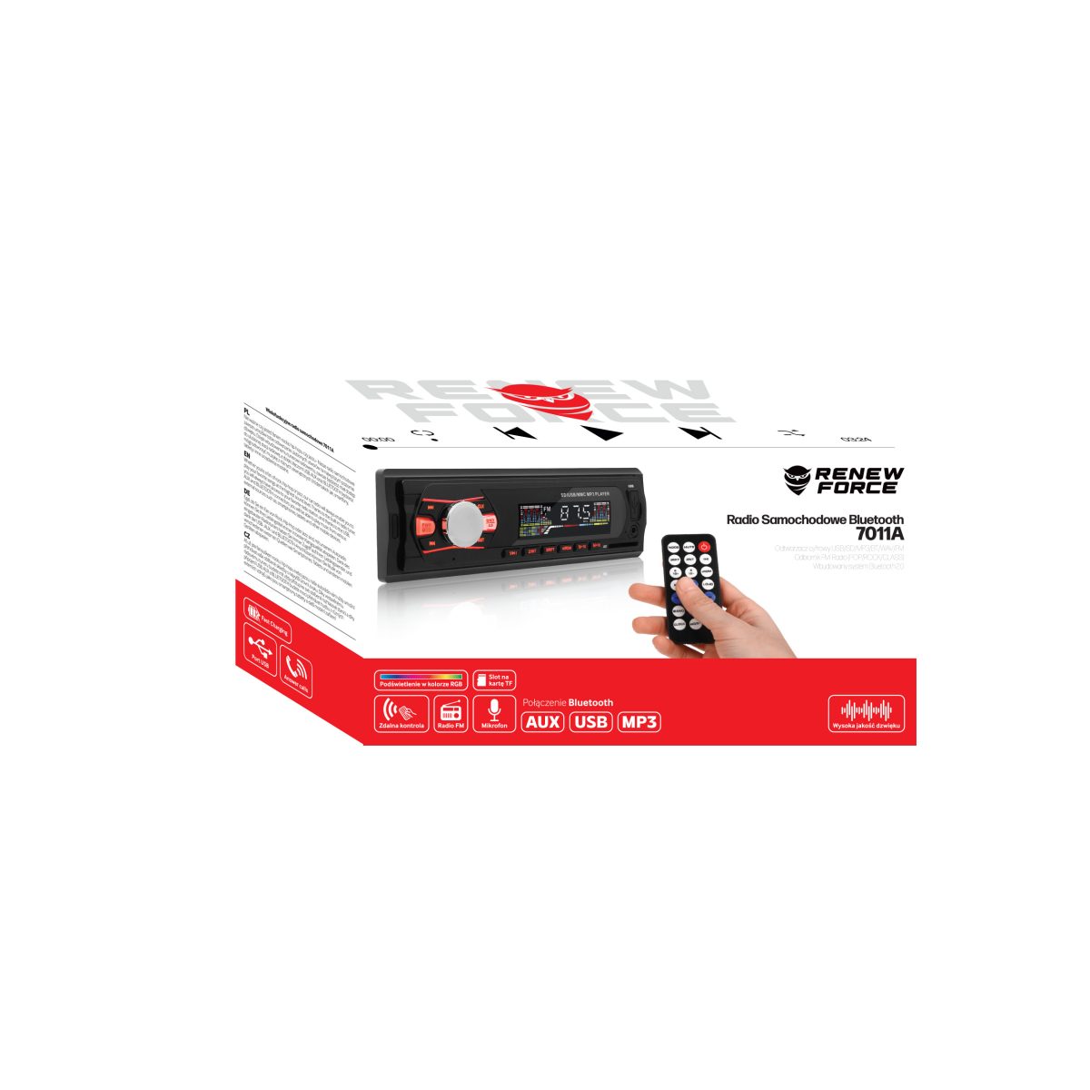 Player Auto Dimensiune 1Din, 4 X 50W, Model 7011A, Cu Radio, Mp3, Aux, Card, Telecomanda