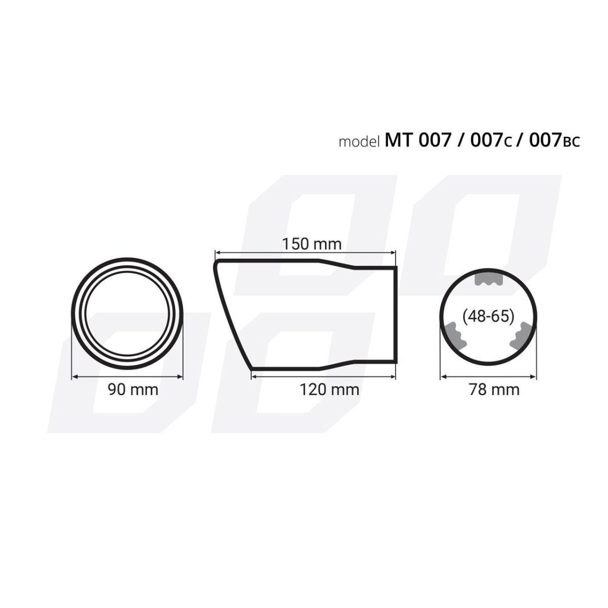 Ornament Toba Esapament Din Otel Inoxidabil Mt 007C Cu Finisaj Carbon