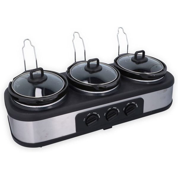 Aparat de gatit cu 3 boluri de 1,3l cu gatire lenta "Dunlop Slow Cooker XL"