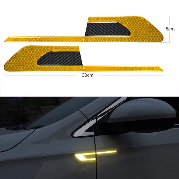 Set 2 stickere reflectorizante BUMERANG Carbon 5D, Galben