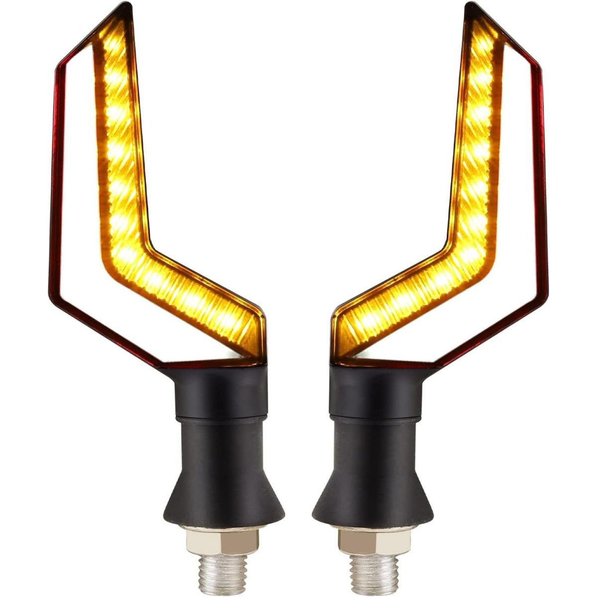 Set 2 Lampi Semnalizare Moto, Model Bumerang, Cu 2 Functii, Pozitie Si Semnalizare, Tensiune 12V