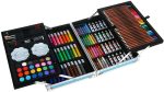 Set 145 piese pentru pictura, pentru copii sau adulti, pixuri de colorat, creioane colorate si vopsele de pictura, cu geanta de transport ALBASTRA, model AVX-WT-RUBENS145 - imagine 3