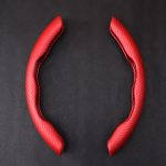 Set 2 ornamente volan finisaj CARBON ROSU, dimensiune universala - imagine 2