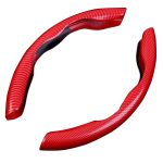 Set 2 ornamente volan finisaj CARBON ROSU, dimensiune universala - imagine 3