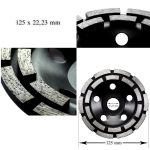 Disc diamantat dublu segmentat, beton, slefuire uscata, 125 mm/22.23 mm, Richmann Exclusive - imagine 3