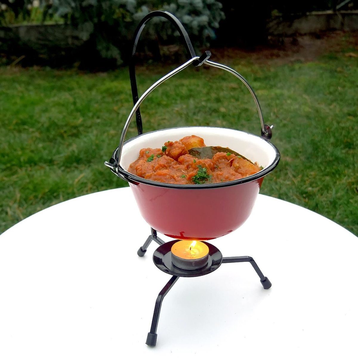 Ceaun Pentru Servire, Emailat, 0.8 L, Rosu, Perfect Home