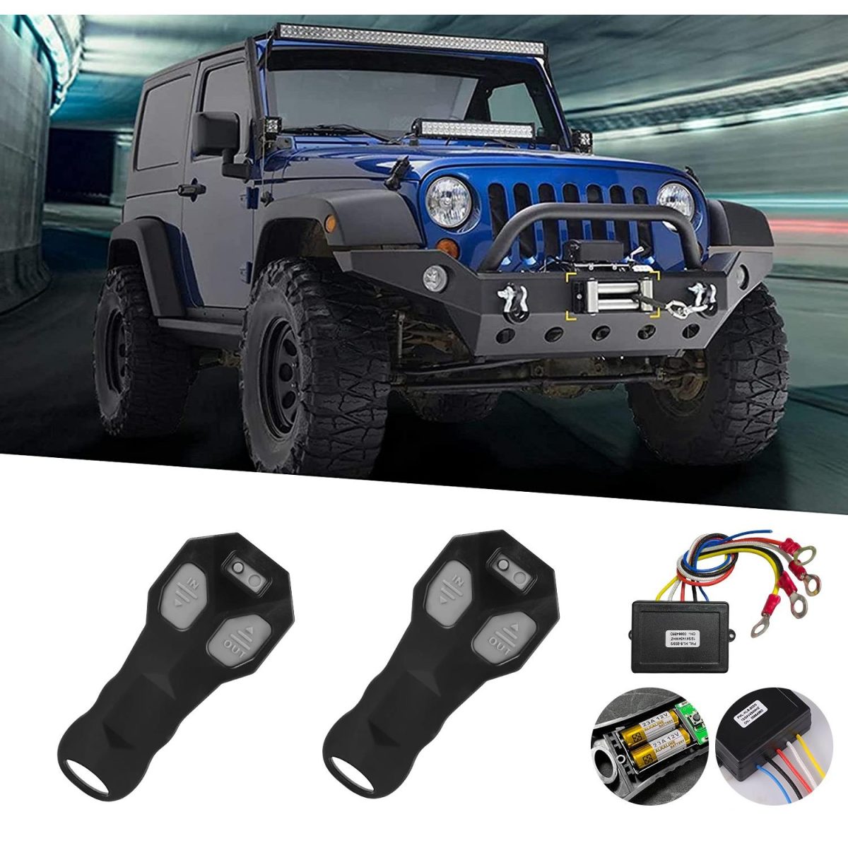 Modul Cu 2 Telecomenzi Wireless Pentru Actionare Troliu, Destinatie Off-Road, Atv, Ssv, Quad (Avx-T100123-8)