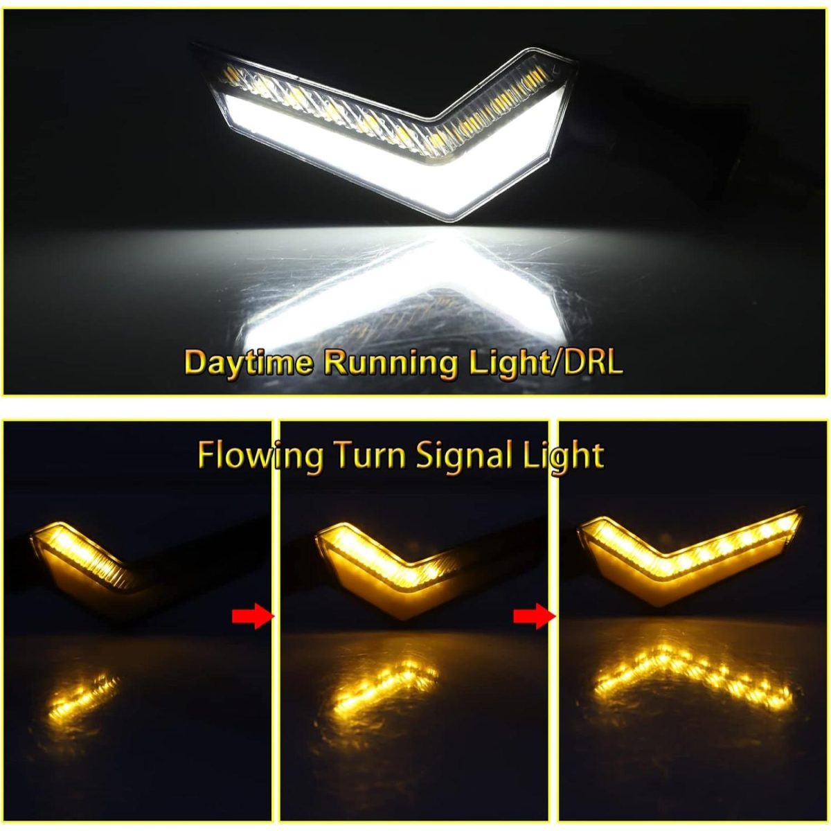 Set 2 Lampi Semnalizare Moto, Model Bumerang, Cu 2 Functii, Pozitie Si Semnalizare, Tensiune 12V