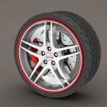 Set protectie jante, calitate Premium, 4 inele, ROSU