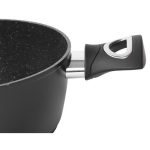 Oala cu capac sticla YENA, 20 cm, 2.2 L, antiaderenta, Black Line, MAGIC HOME - imagine 4