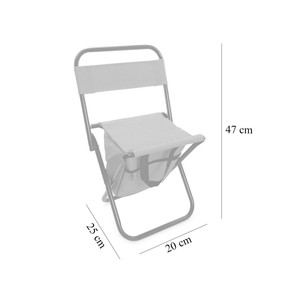 Scaun Mini Pliabil, Gradina, Camping, Pescuit, Cu Geanta, Albastru, Max 80 Kg, 20X25X47Cm