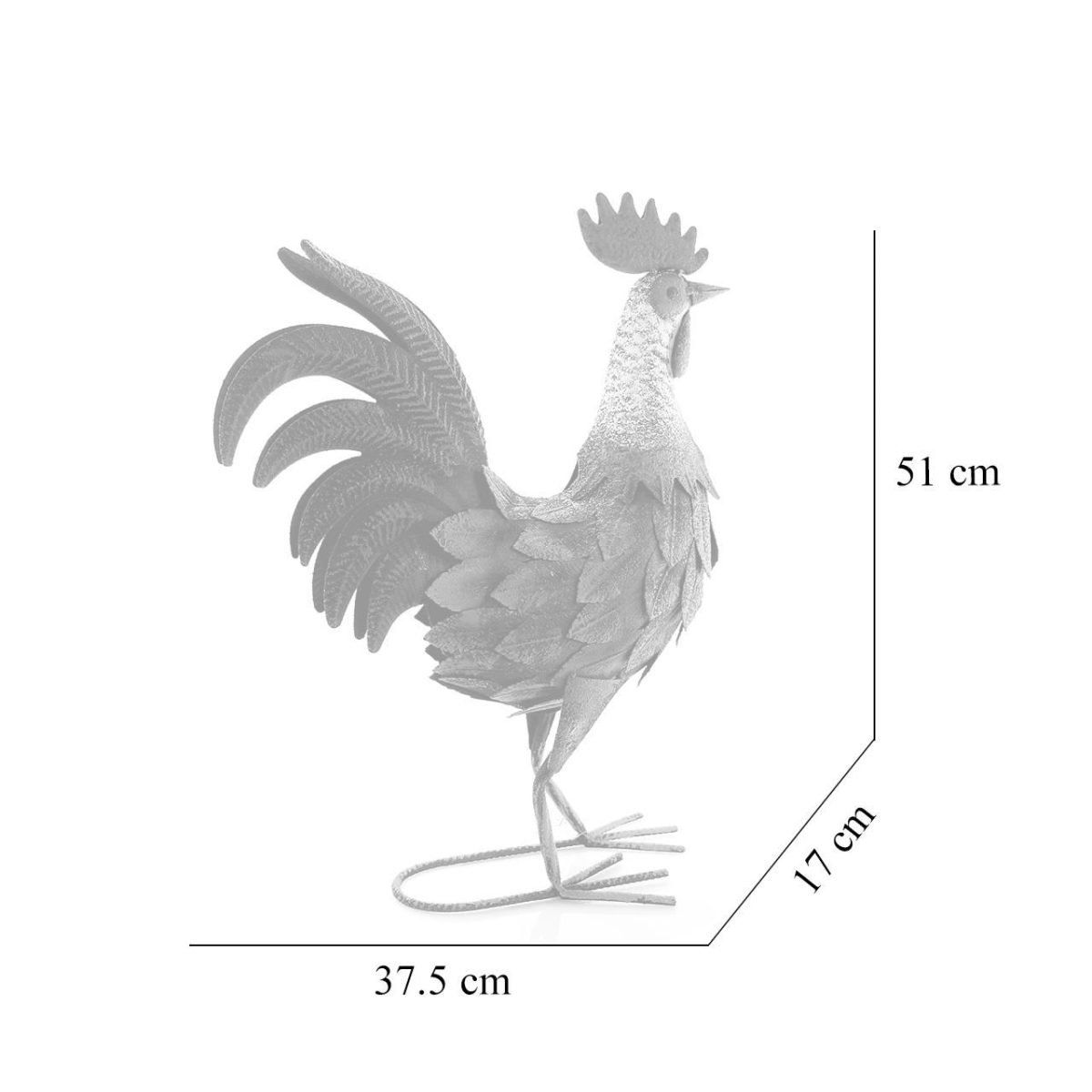 Decoratiune Gradina, Metalica, Cocos, 37.5X17X51 Cm