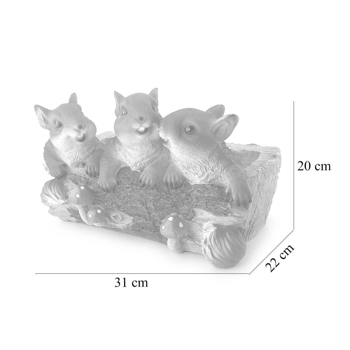Decoratiune Gradina, Polirasina, Veverite Cu Ghiveci, 31X22X20 Cm