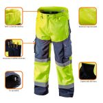 Pantaloni de lucru, reflectorizanti, impermeabili, galben, model Visibility, marimea XL/56, NEO - imagine 5