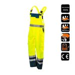 Pantaloni de lucru cu pieptar, salopeta, reflectorizanti, impermeabili, galben, model Visibility, marimea XL/56, NEO - imagine 4