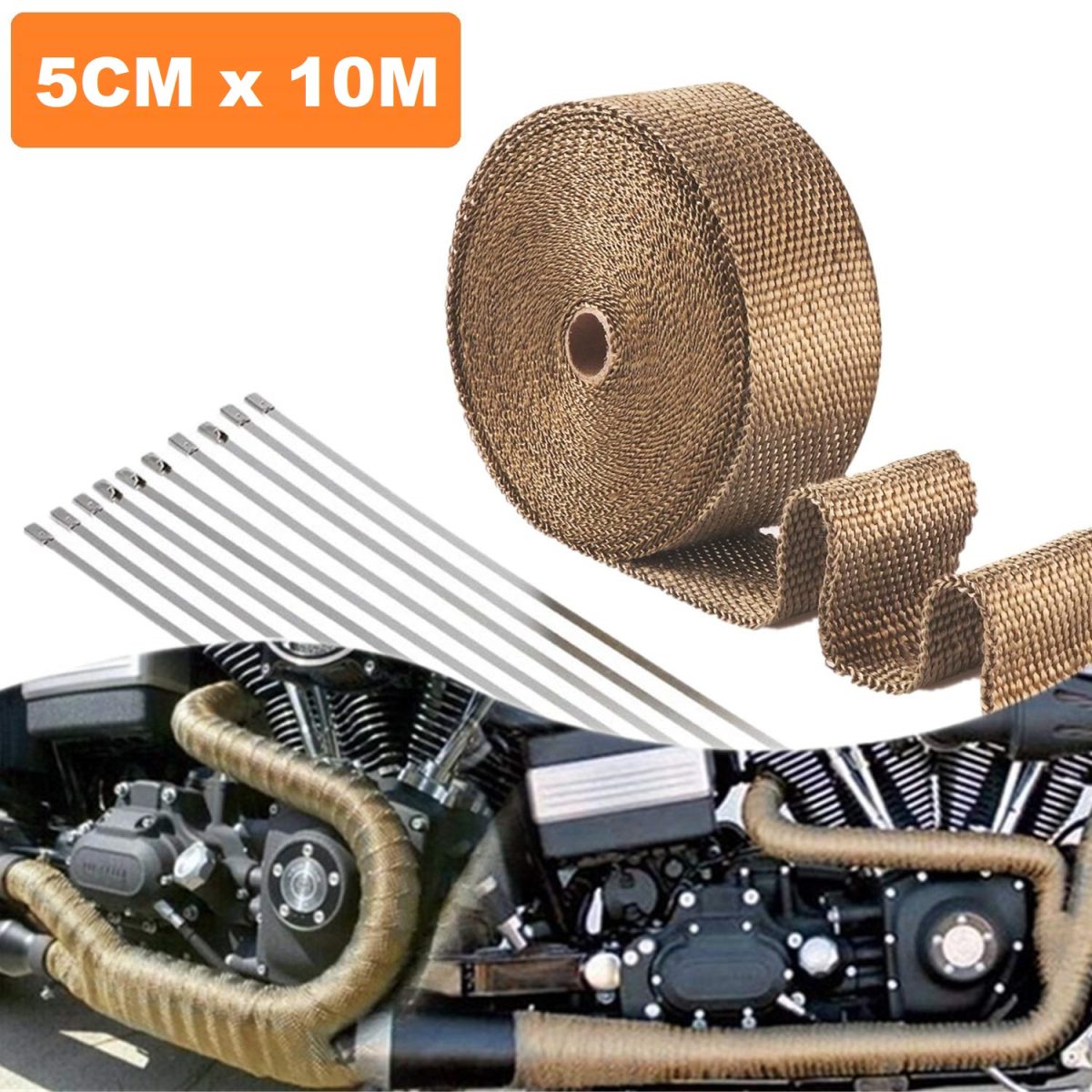 Rola Banda Termoizolanta Din Fibra De Sticla, Rezistenta Termic Pentru Galerii Evacuare, Destinatie Auto-Moto, Dimensiune 5Cm X 10M