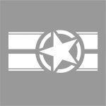 Sticker autoadeziv pentru vehicule Off Road, model "Army Star", dimensiune 90 x 43 cm, culoare Alba - imagine 2