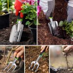 Set 5 unelte de gradina de inalta calitate cu manere din silicon, model AVX-WT-GDNTOL - imagine 3